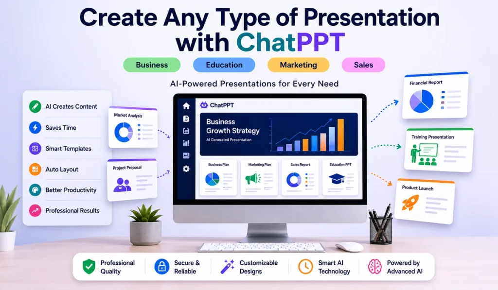Create business, education, marketing and sales presentations with ChatPPT AI