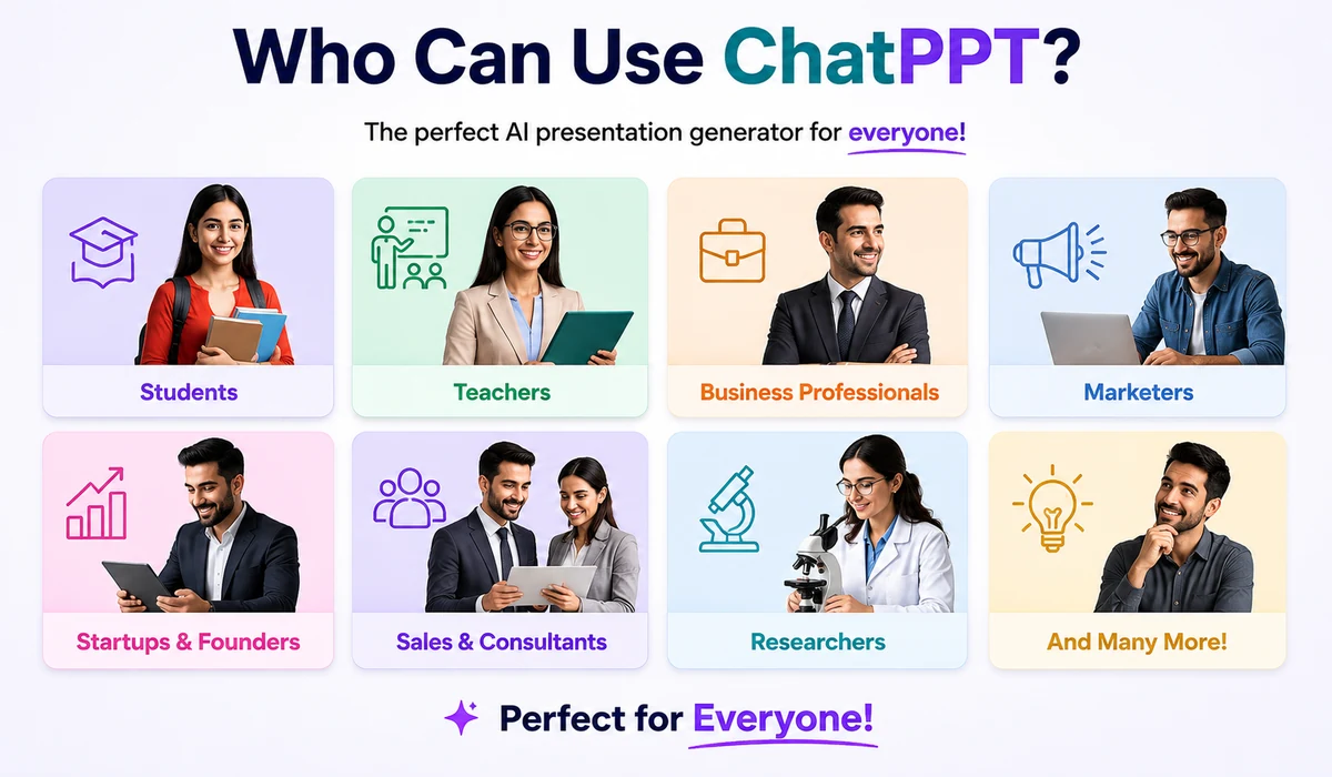 Who can use ChatPPT including students, teachers, marketers and business professionals